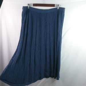 Cato XL Ribbed Knit Stretch Skirt in Dusty Sapphire Blue